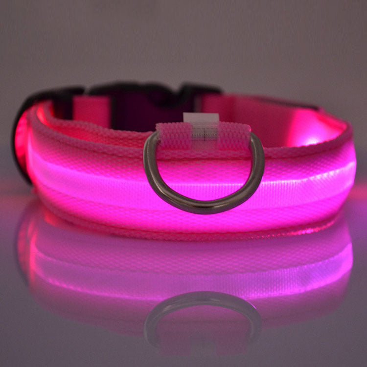 Glow LED Pet Collar with Tracker – Safe Night Walking Collar for Dogs