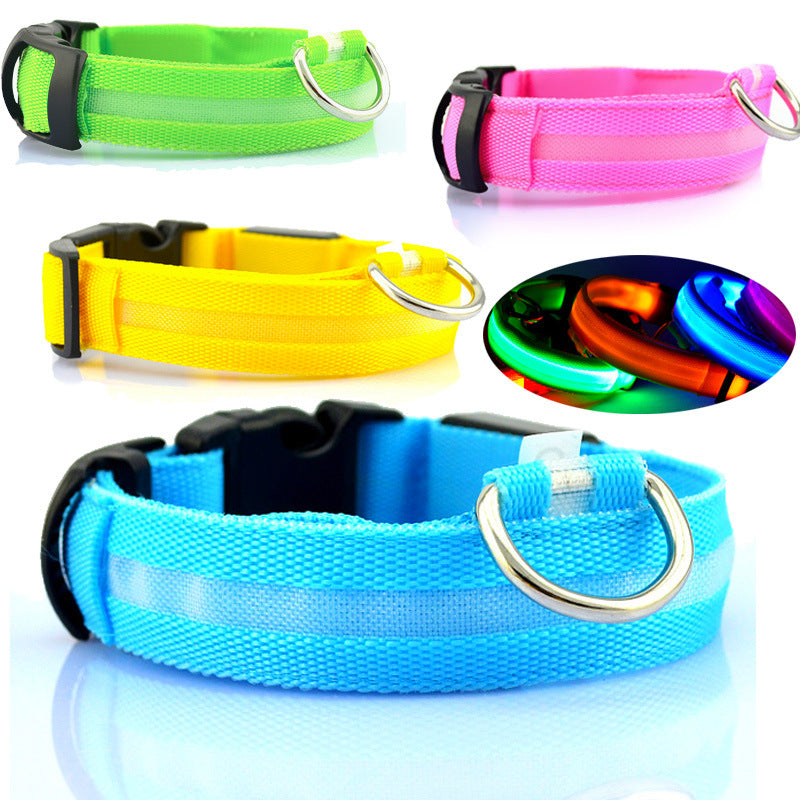 Glow LED Pet Collar with Tracker – Safe Night Walking Collar for Dogs