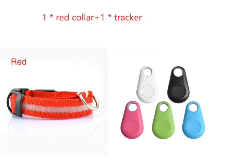 Glow LED Pet Collar with Tracker – Safe Night Walking Collar for Dogs