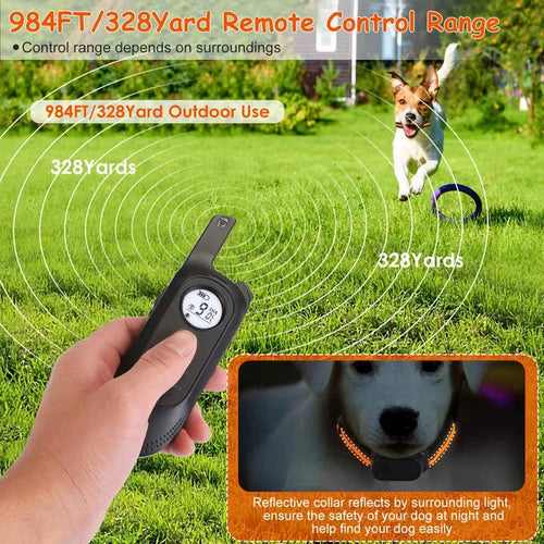 984FT Waterproof Dog Training Collar with Beep, Vibration & Shock Control