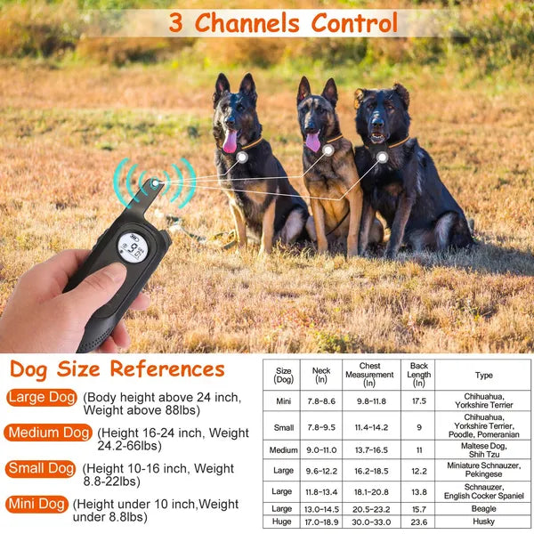 984FT Waterproof Dog Training Collar with Beep, Vibration & Shock Control