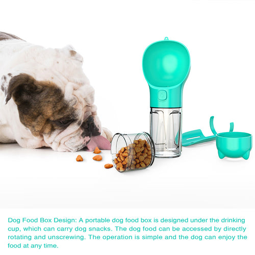 3-in-1 Portable Pet Water Bottle with Food & Poop Bag Dispenser